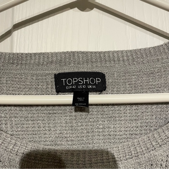 Topshop lightweight casual grey sweater with pockets size 10 - Picture 2 of 5